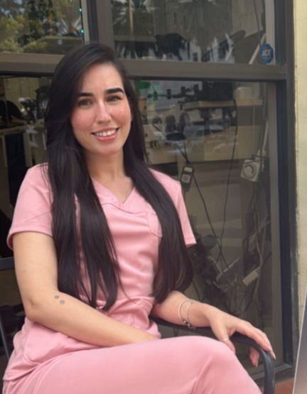 Dagmy, the nail technician behind Guapa! Nail Studio, outside the salon in Coral Gables