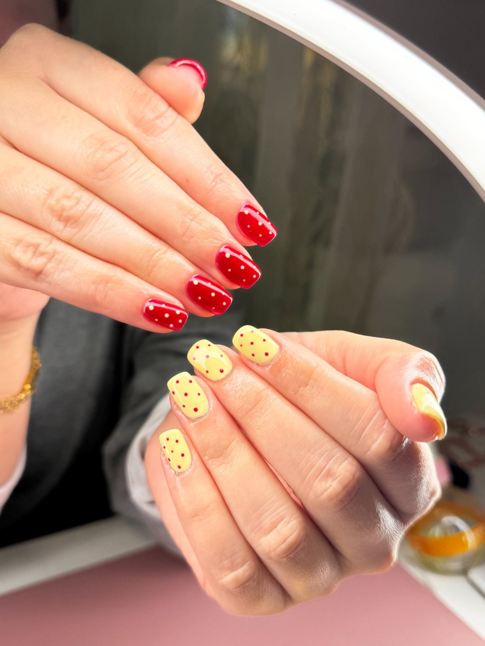 Hand-painted fruit nail art